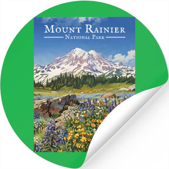 Mount Rainier Paradise Meadows Stickers