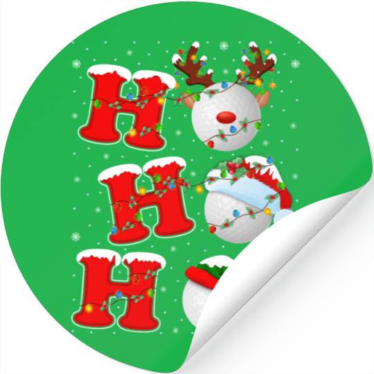 Ho Ho Ho Golf Santa Christmas Stickers