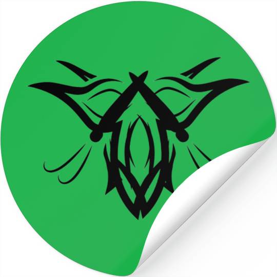 Angry werewolf Tribal Elegance in Black Ink line Stickers
