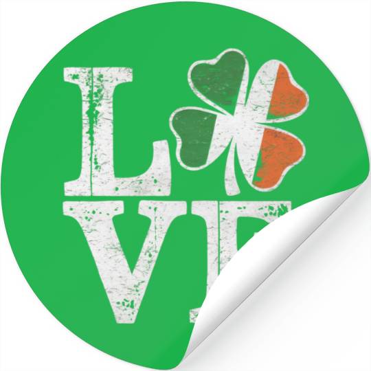 St Patricks Day Love Lucky Irish Shamrock Green Stickers
