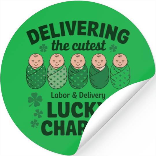 Labor & Delivery Lucky Charm Nurse Shamrock Stickers