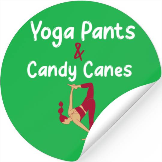 Yoga Pants & Candy Canes Christmas Yoga Stickers