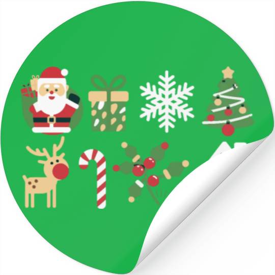 Christmas Icons Santa Tree Reindeer Festive Family Stickers