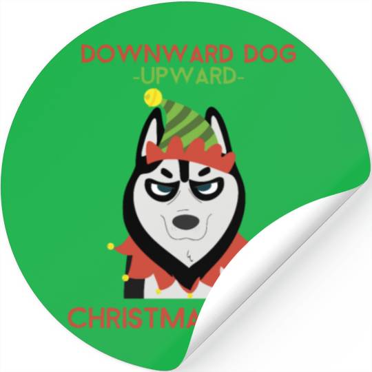 Downward Dog, Upward Christmas Spirit Stickers