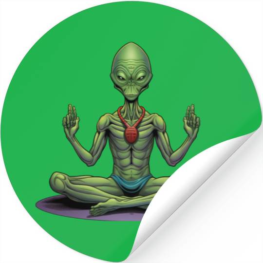 Alien Yogi Stickers
