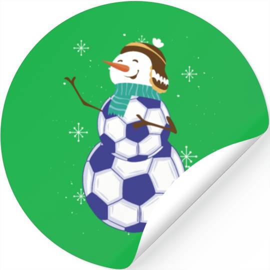 Snowman Soccer Winter Wonderland Fun Stickers