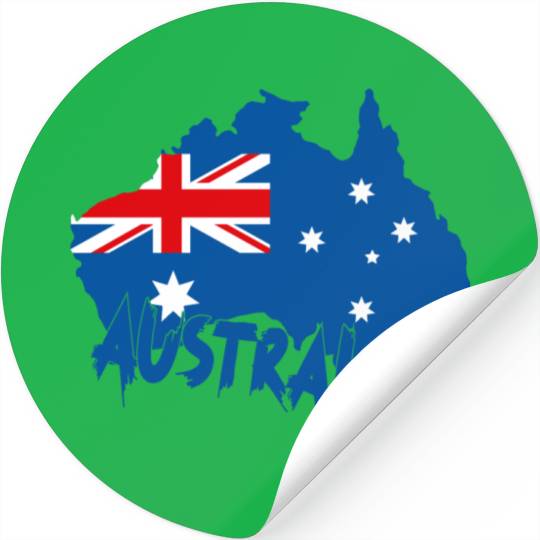 Aussie Flag Map Stickers Design