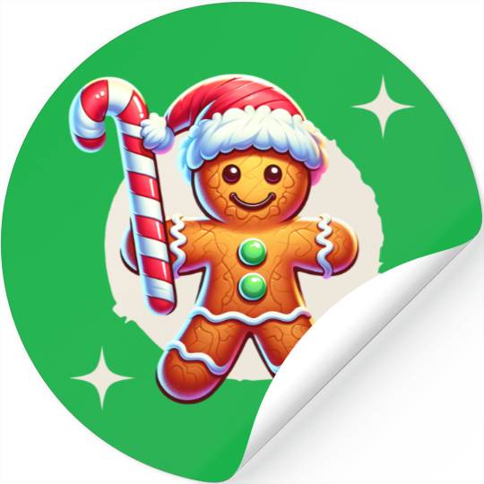 Gingerbread Man Christmas Cheer Stickers