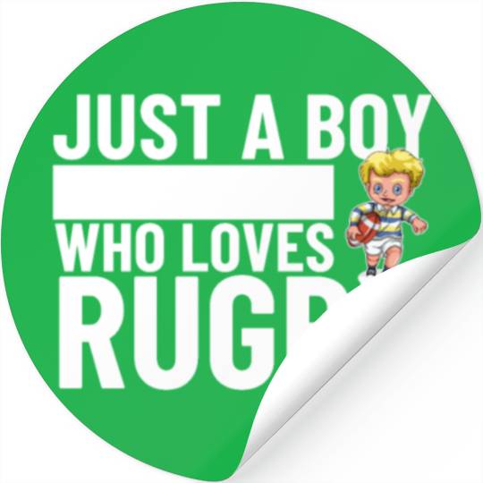 Rugby Player Just A Boy Who Loves Rugby Stickers