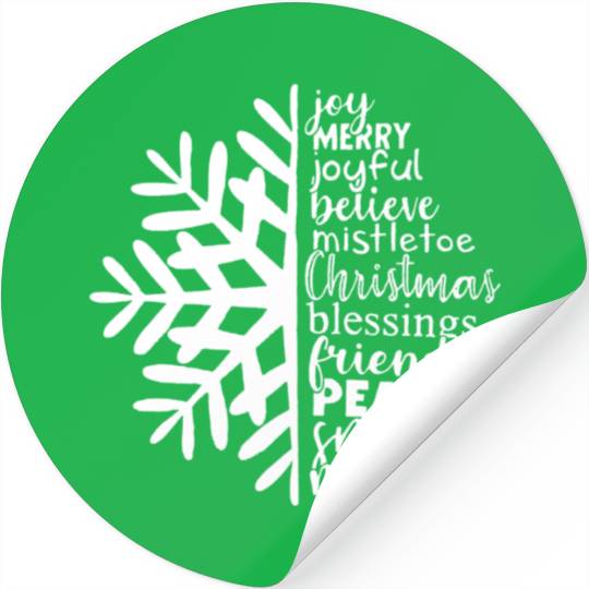 Christmas Snowflake with Joyful Words Stickers