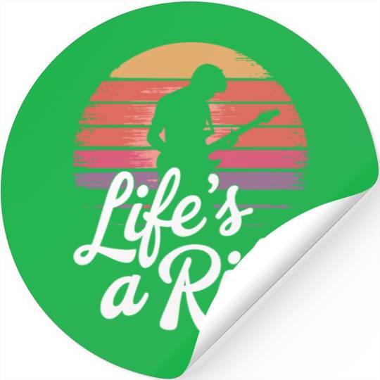 Guitar Player Life's a Riff Sunset Vibes Stickers