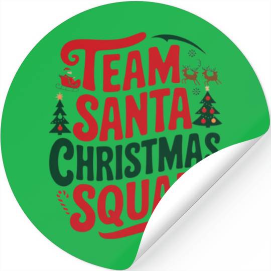 Team Santa Christmas Squad Festive Holiday party Stickers
