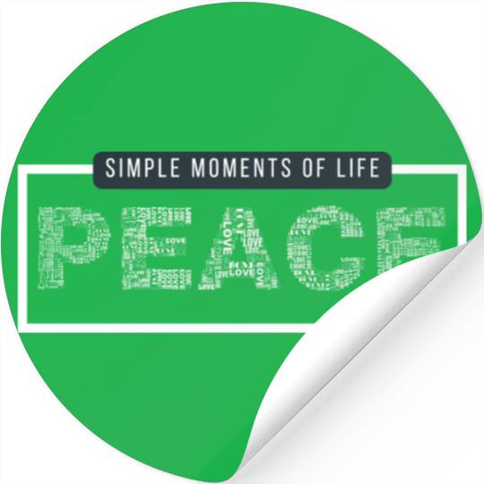Dark Green and White Simple Modern Typography Stickers