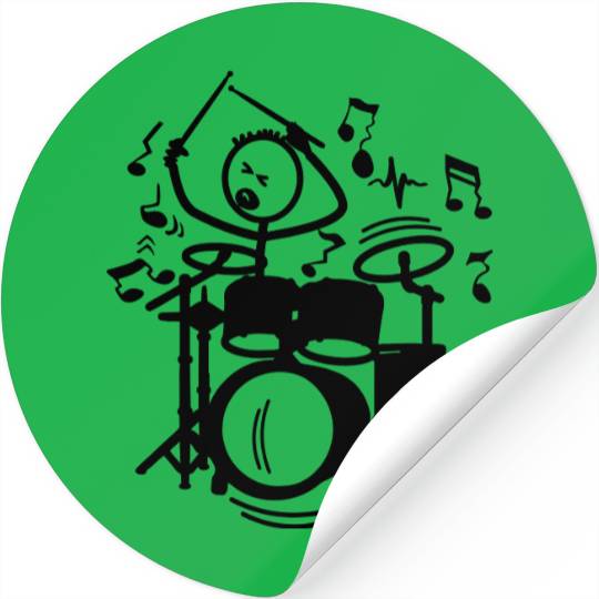 Wild drummer transparent Stickers