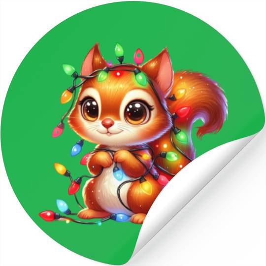 FUNNY CHRISTMAS SQUIRREL Stickers