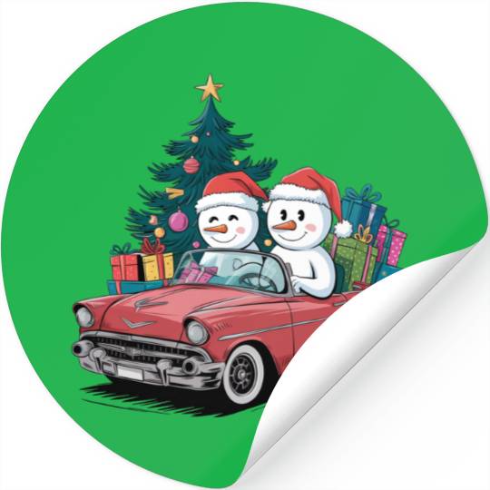 Merry Christmas , Christmas tree retro Stickers
