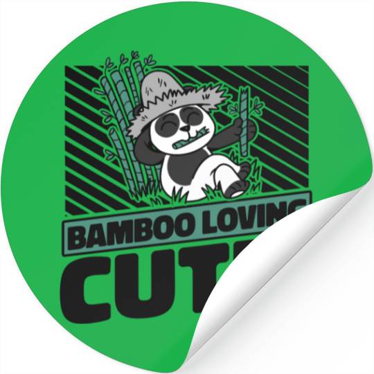 Bamboo Loving Cutie Panda Bear Friend Giant Panda Stickers