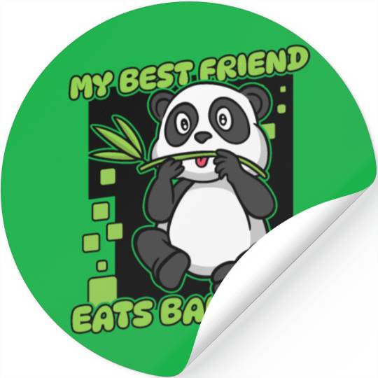 My Best Friend Eats Bamboo Panda Bear Friend Stickers