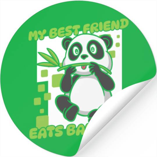 My Best Friend Eats Bamboo Panda Bear Friend Stickers