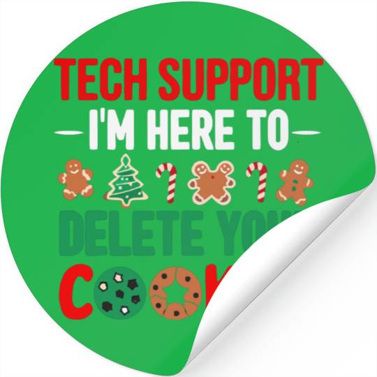 Tech Support Christmas Cookies Women Men Funny Stickers