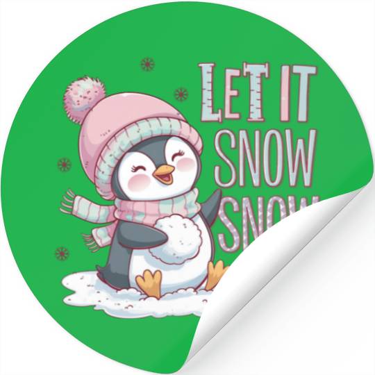 Let It Snow Snow, Christmas Snowman Stickers