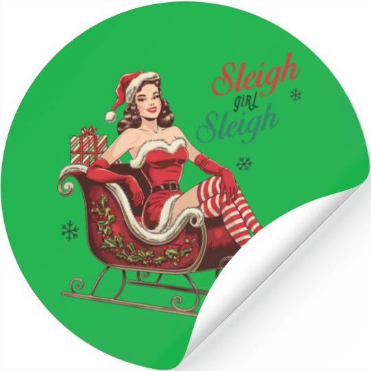 Santa Christmas, Christmas Retro Stickers