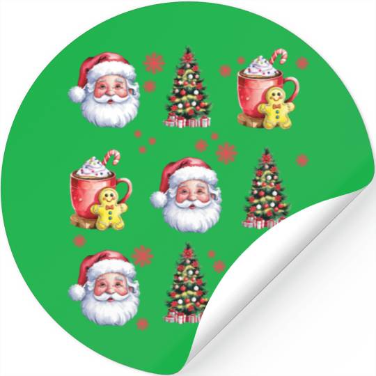 Santa Christmas, Christmas Retro Stickers