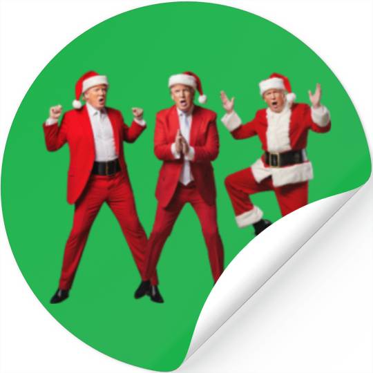 Funny Trump Santa Dance Patriotic Christmas Pajama Stickers