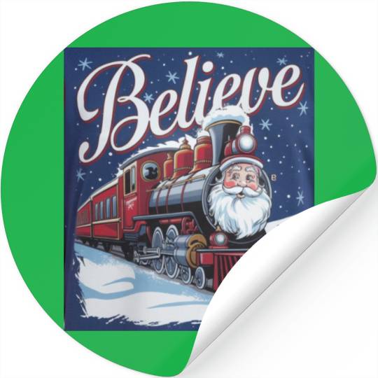 Believe Train North Pole Xmas Santa Claus Christma Stickers