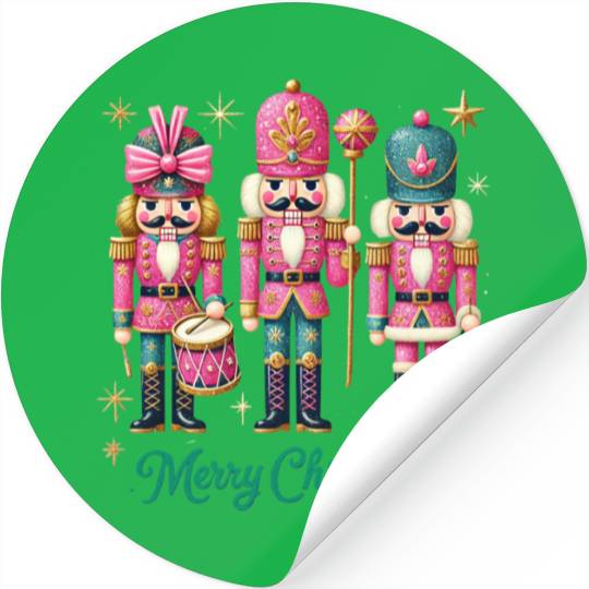 Glitter Nutcracker Friends, Merry Christmas Stickers