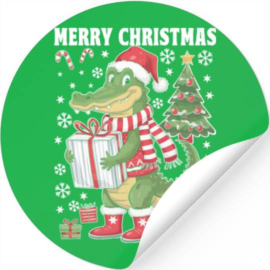 Christmas Alligator Cheer Stickers