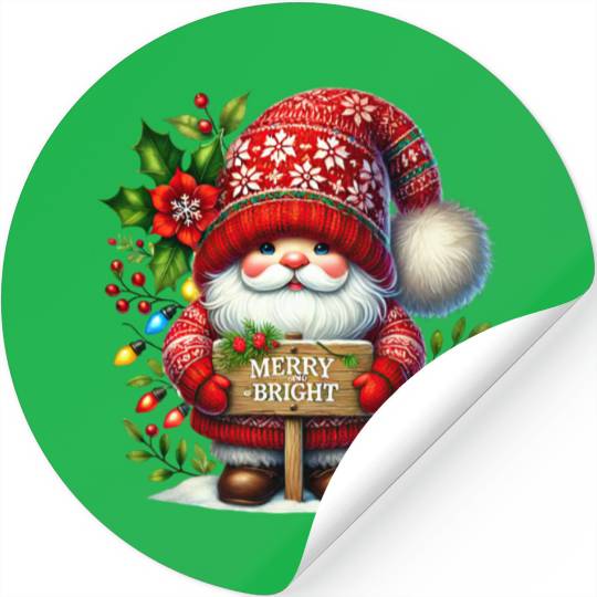 Merry Christmas, Cute Christmas Gnome Stickers
