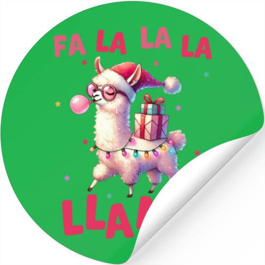 Fa La La La Llama, Merry Christmas Stickers