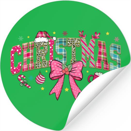 Pink Christmas, Christmas Vintage Stickers