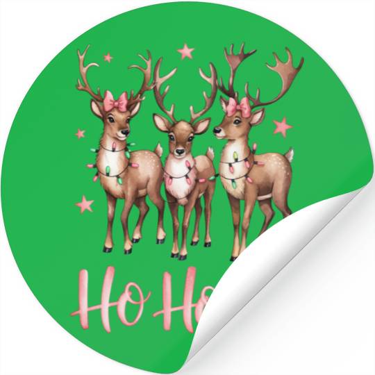 Ho Ho Ho Deer, Merry Christmas Stickers