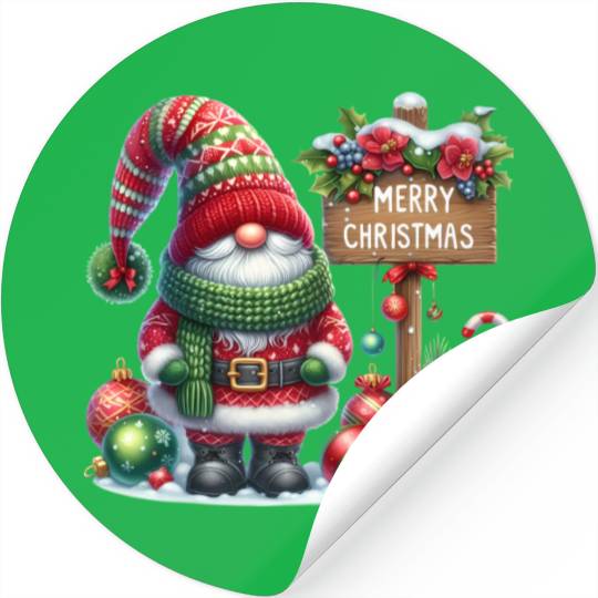 Gnome Christmas, Merry Christmas Stickers