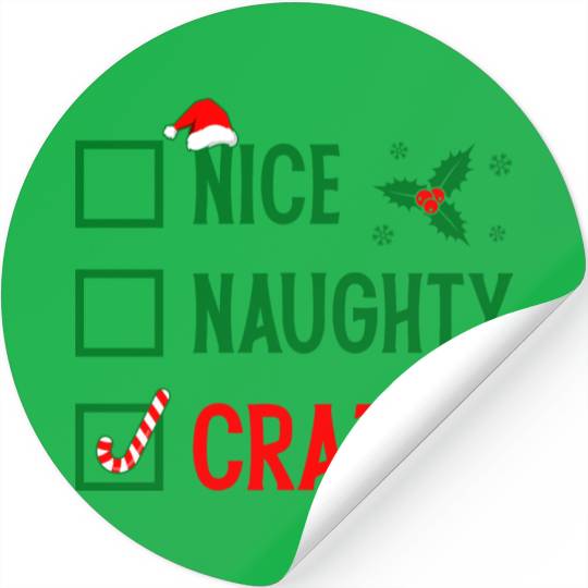 Naughty, Nice, Crazy Christmas Stickers