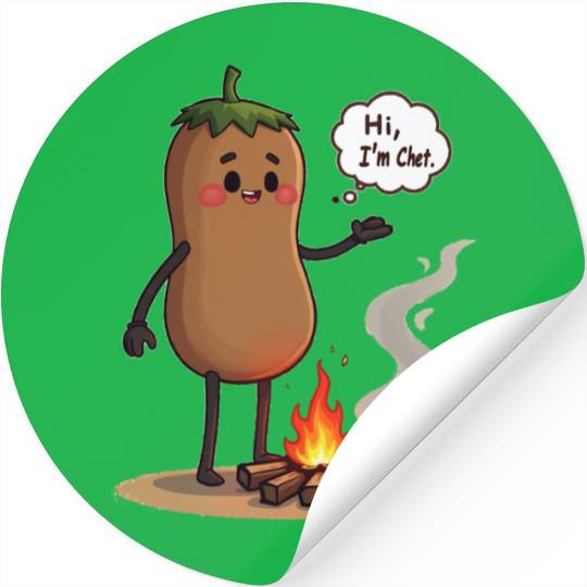 Chestnuts Roasting Christmas Cartoon Stickers
