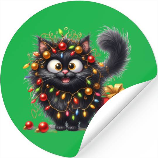Cat Christmas, Animal Christmas, Christmas Vintage Stickers