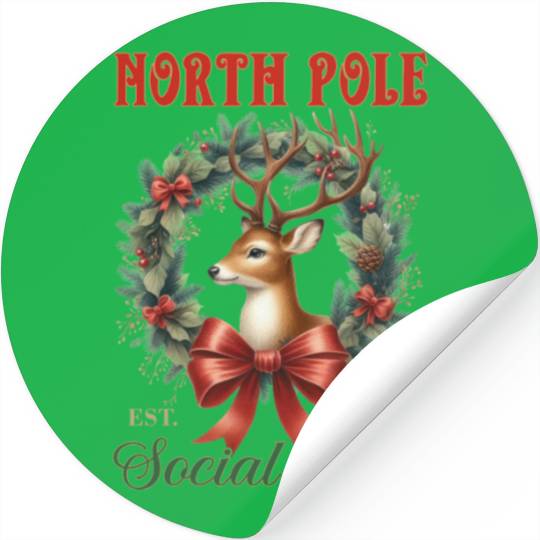 North Pole Soociial Clubb Stickers