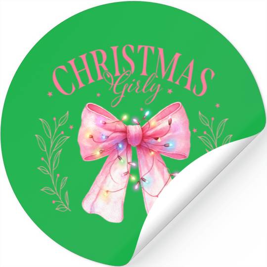 Pink Christmas Girly Stickers