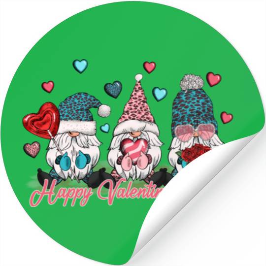 Gnomes Valentines Revelin, Valentines Retro Stickers
