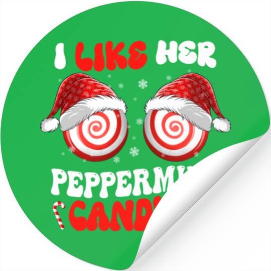 I Like Her Peppermint Candies Couples Christmas Stickers