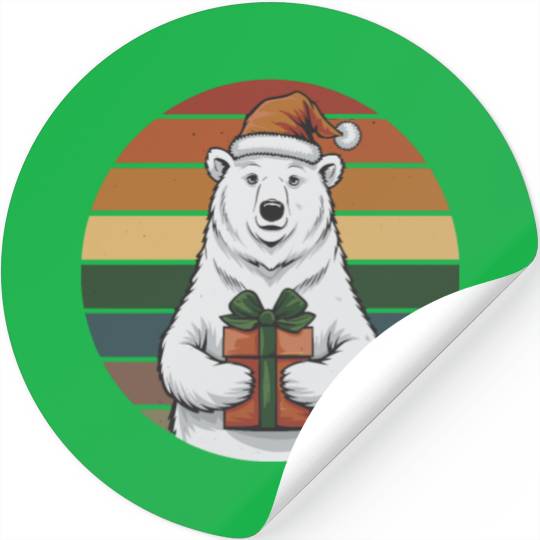 Christmas Polar Bear Stickers