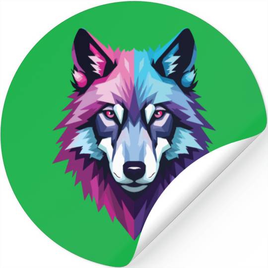 A geometric Wolf Stickers