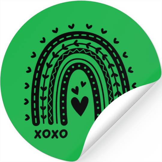 Rainbow Heart Design Stickers