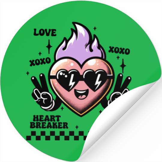 Valentines Day, Retro Valentine, Coquete Valentine Stickers