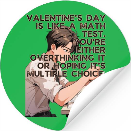 Valentines Math Test Overthinking Multiple Choice Stickers