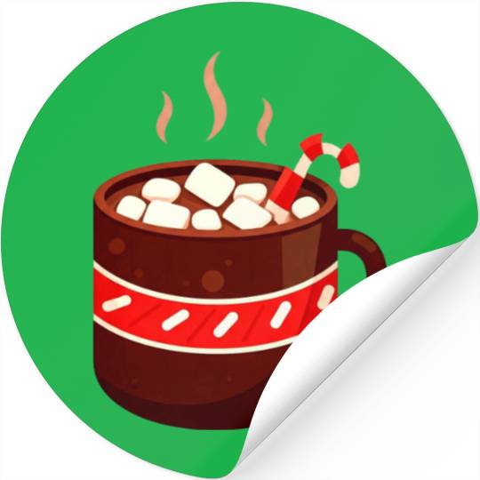 Cozy Hot Chocolate Mug Design Stickers