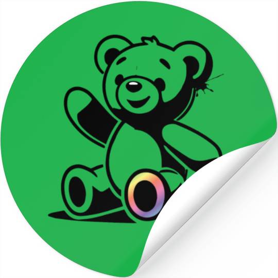 Stencil Teddy with rainbow accent Stickers